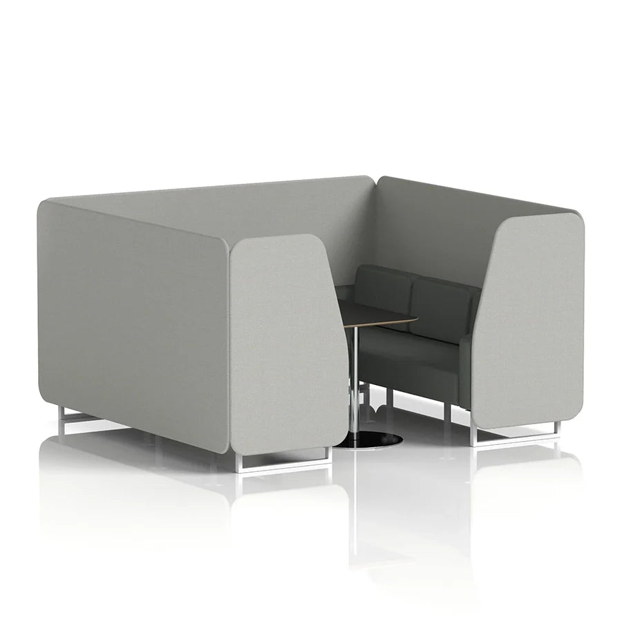 Brixworth Booth in Two Tone - 6 Seater with Black Table