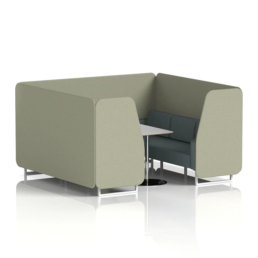 Brixworth Booth in Two Tone - 6 Seater with Grey Table