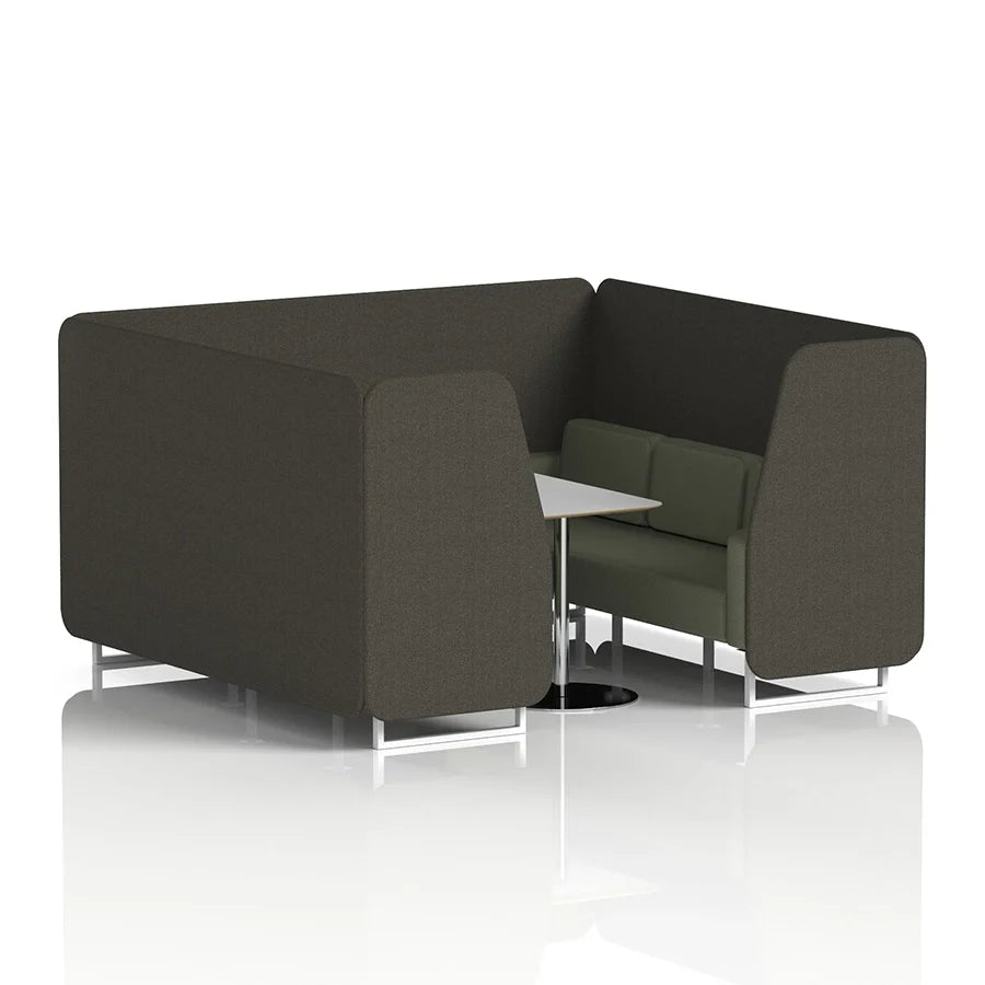 Brixworth Booth in Two Tone - 6 Seater with Grey Table