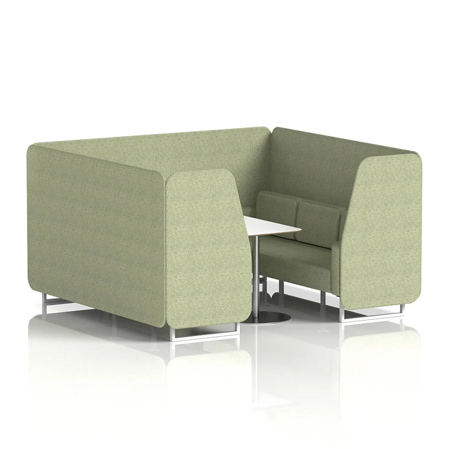 Brixworth Booth in Single Tone - 6 Seater with White Table