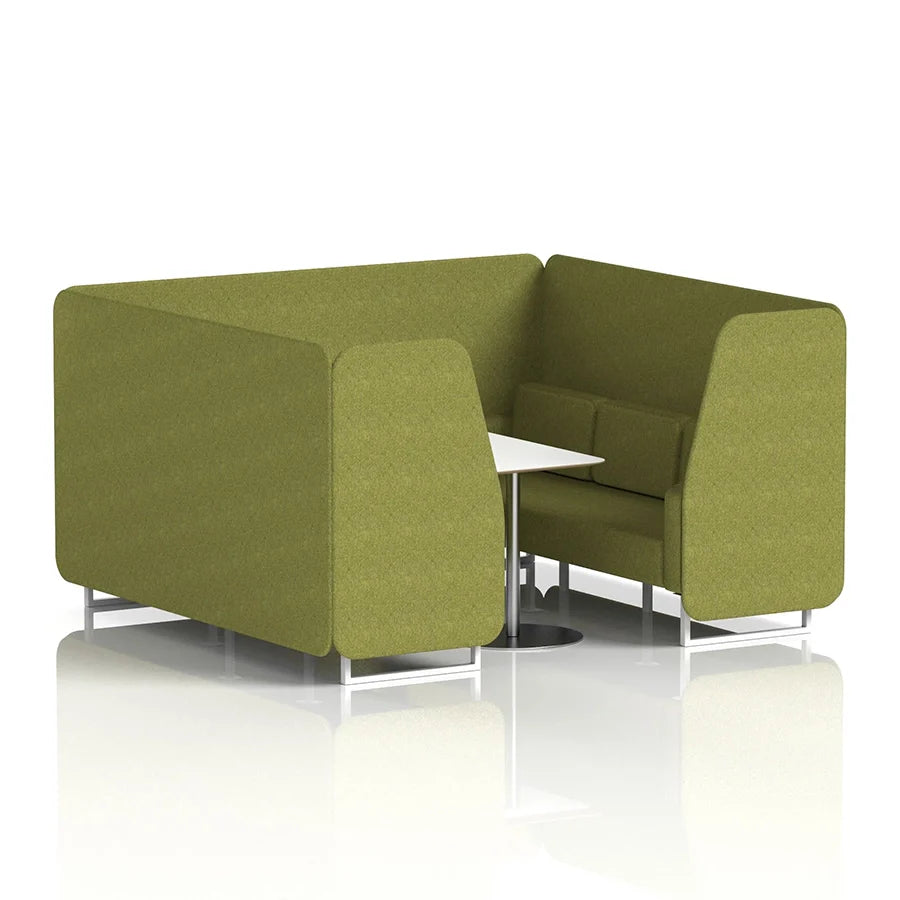 Brixworth Booth in Single Tone - 6 Seater with White Table