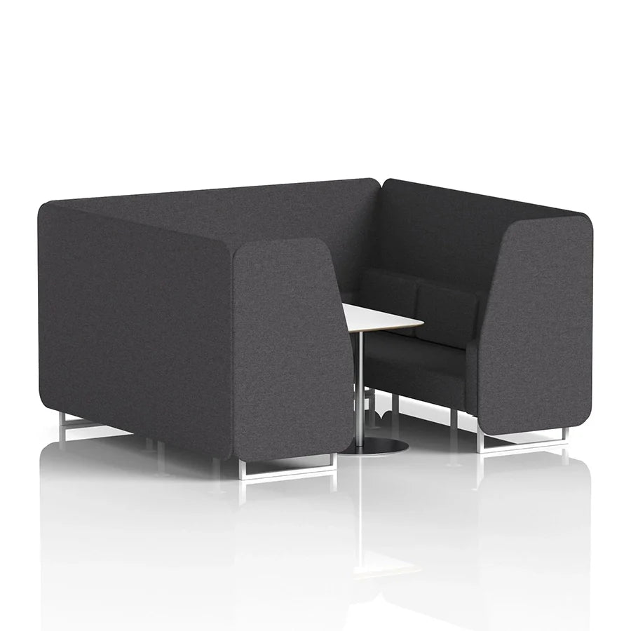 Brixworth Booth in Single Tone - 6 Seater with White Table