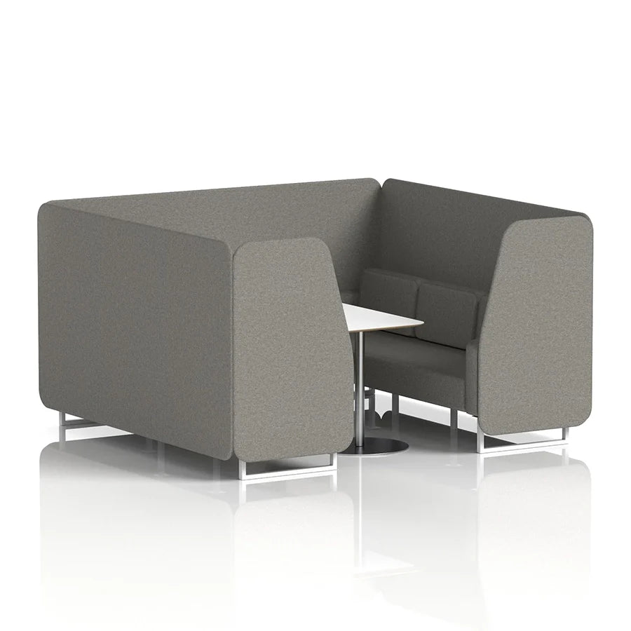 Brixworth Booth in Single Tone - 6 Seater with White Table