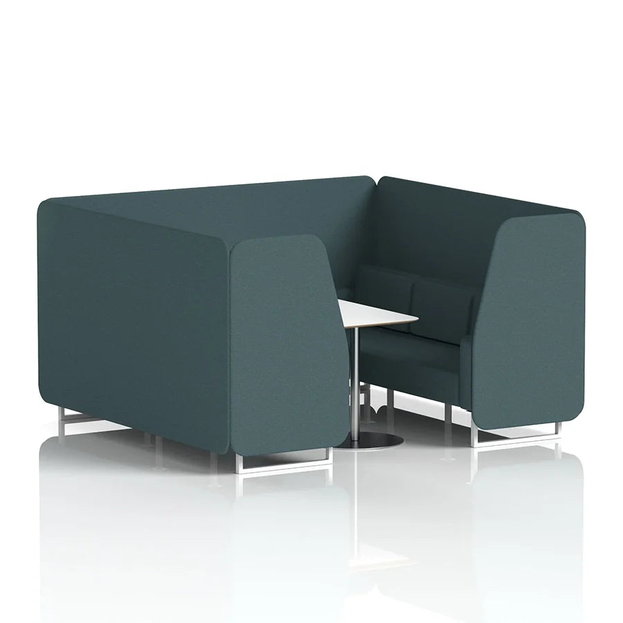 Brixworth Booth in Single Tone - 6 Seater with White Table
