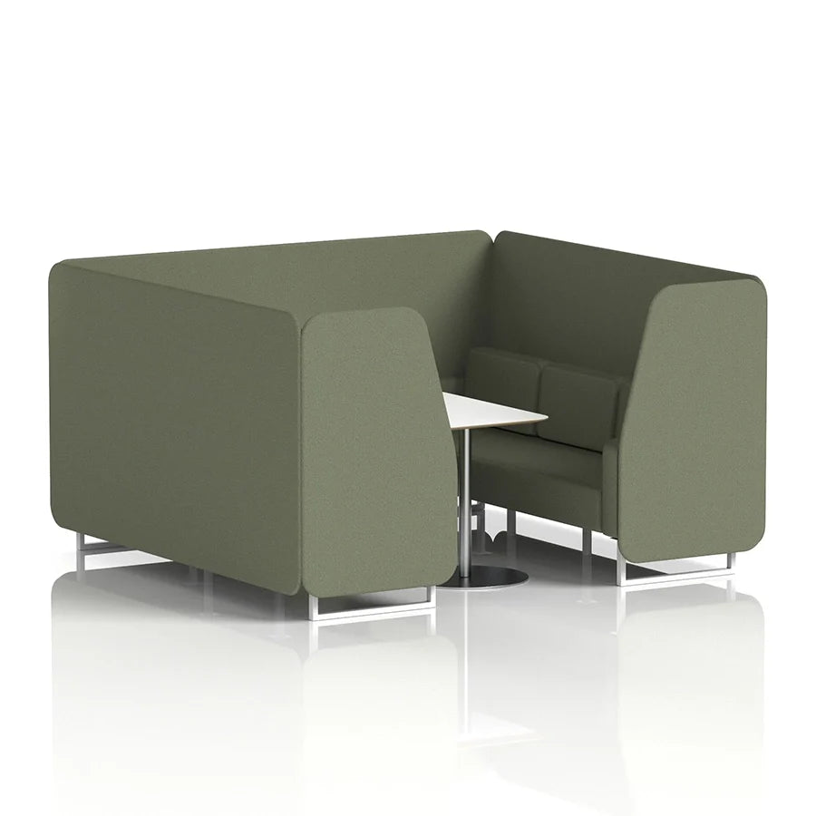 Brixworth Booth in Single Tone - 6 Seater with White Table