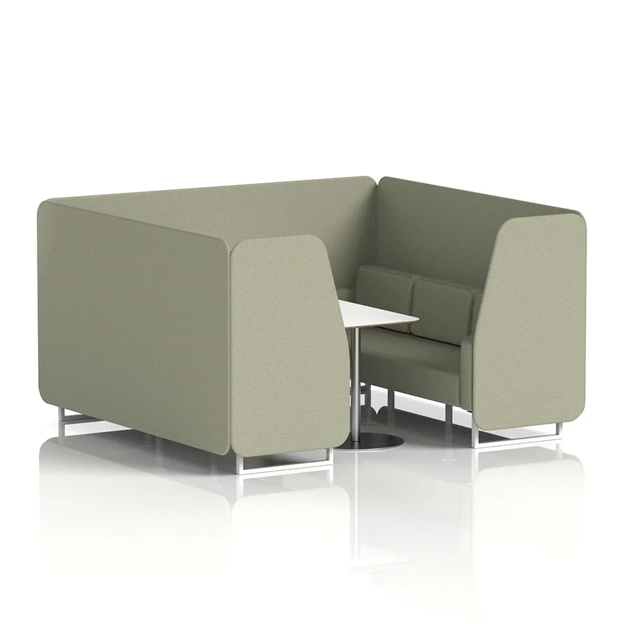 Brixworth Booth in Single Tone - 6 Seater with White Table