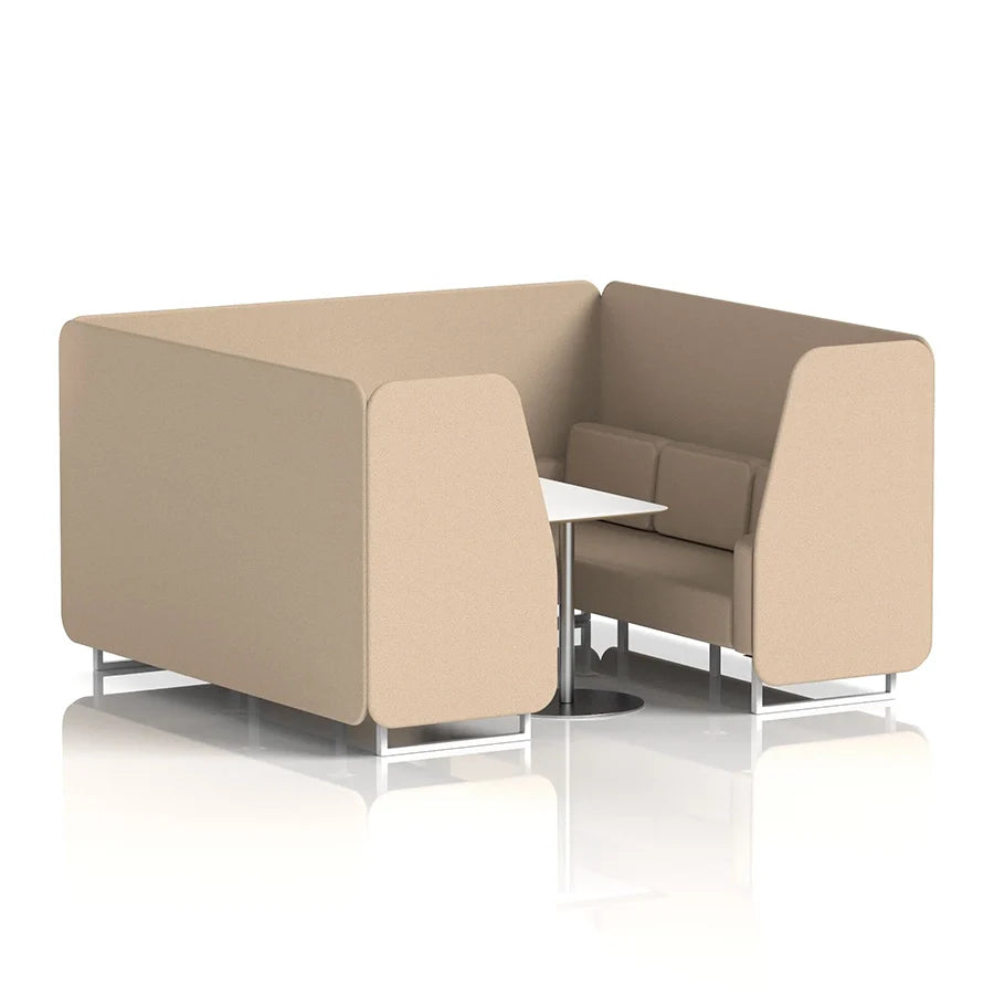 Brixworth Booth in Single Tone - 6 Seater with White Table