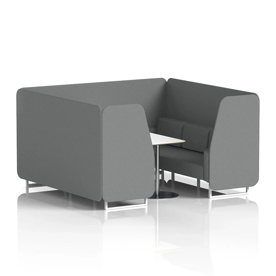 Brixworth Booth in Single Tone - 6 Seater with White Table