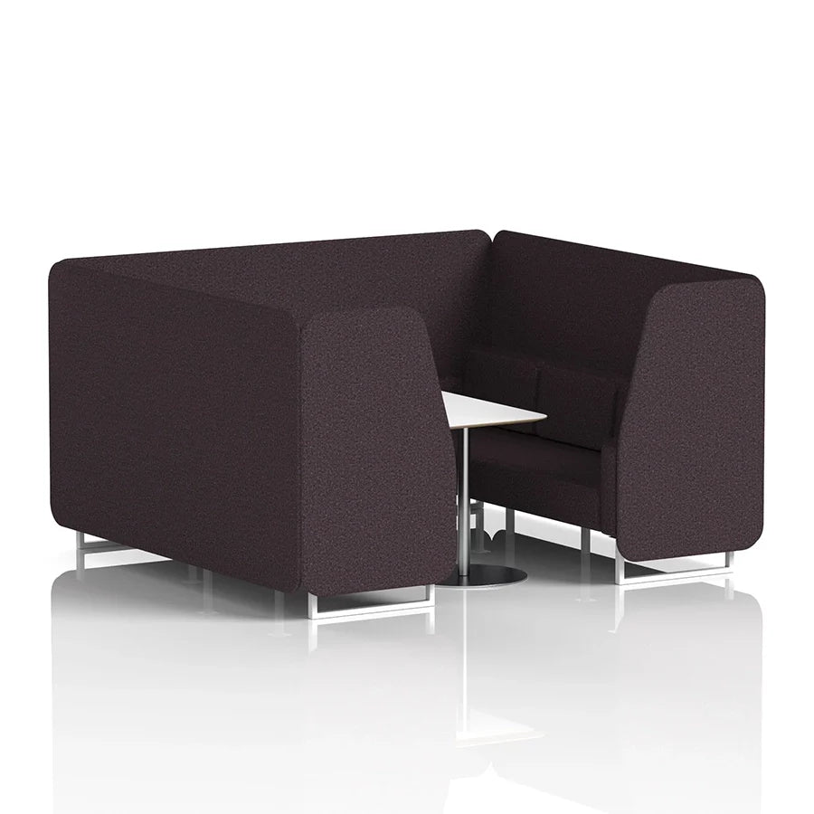Brixworth Booth in Single Tone - 6 Seater with White Table