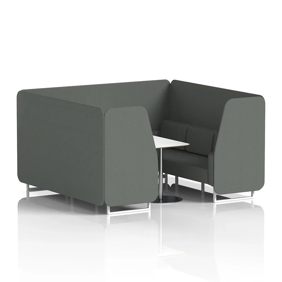 Brixworth Booth in Single Tone - 6 Seater with White Table