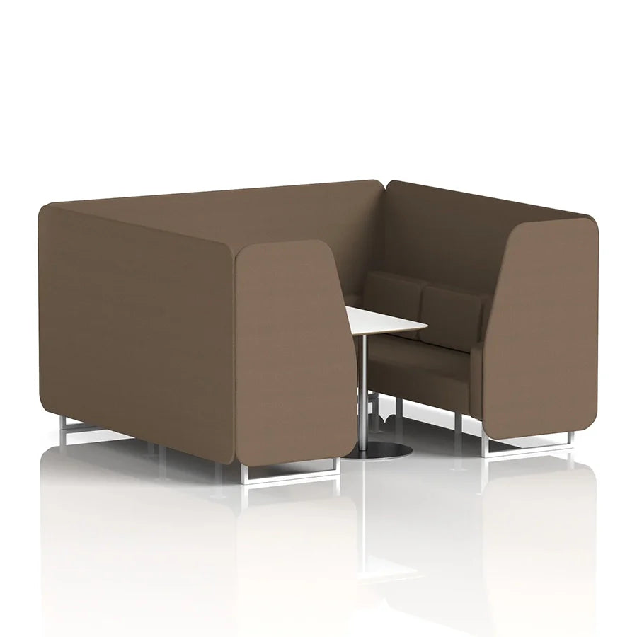 Brixworth Booth in Single Tone - 6 Seater with White Table