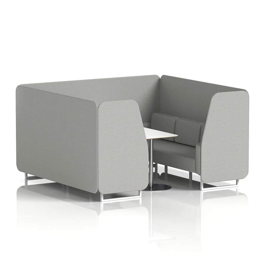 Brixworth Booth in Single Tone - 6 Seater with White Table