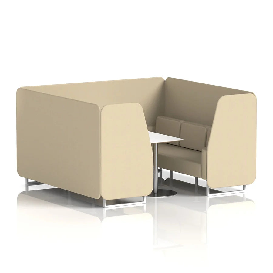 Brixworth Booth in Single Tone - 6 Seater with White Table
