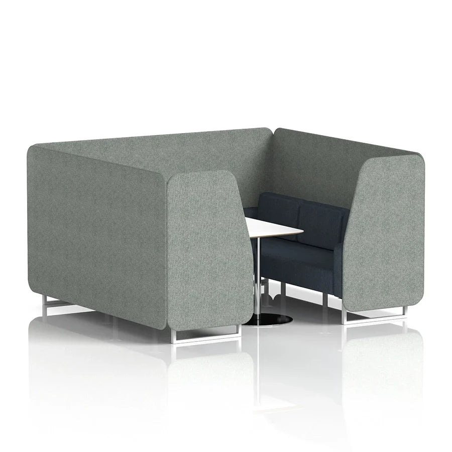 Brixworth Booth in Two Tone - 6 Seater with White Table