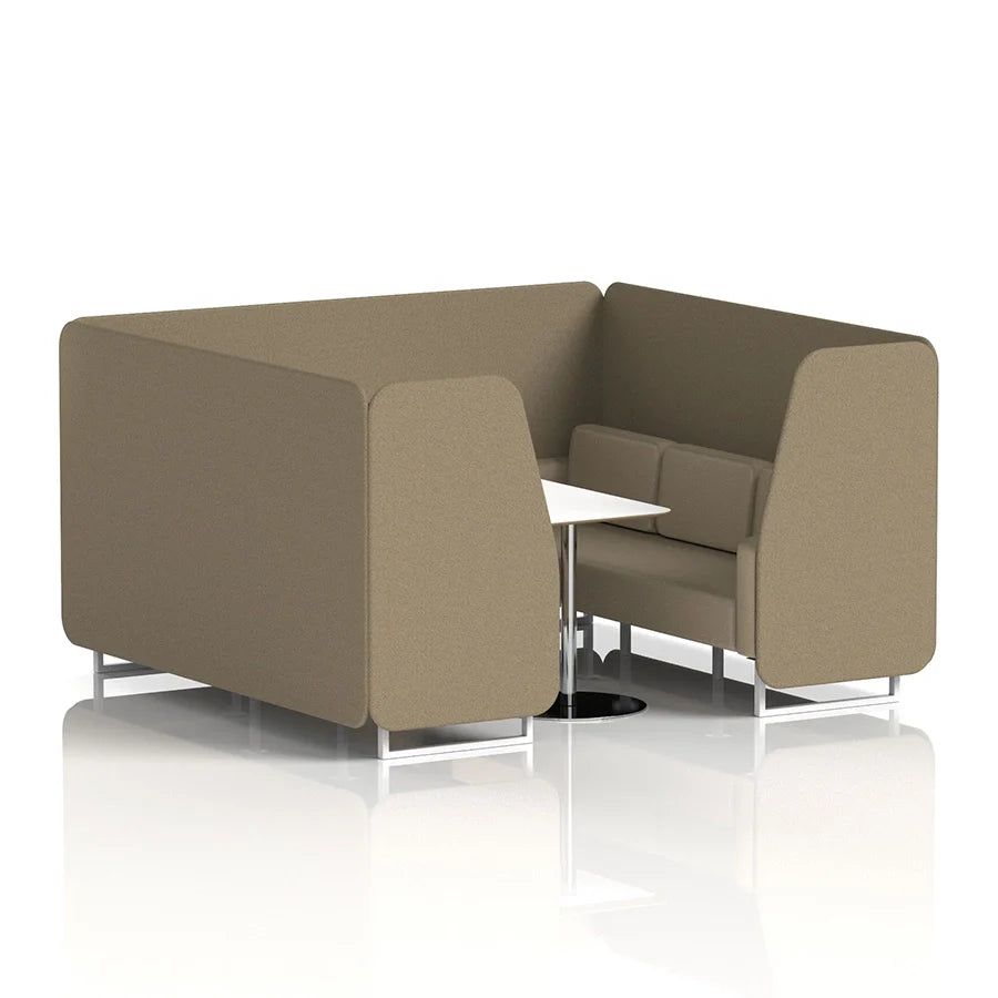 Brixworth Booth in Two Tone - 6 Seater with White Table