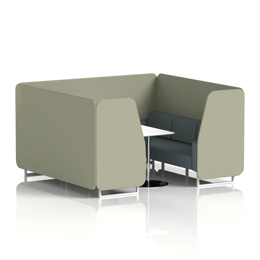 Brixworth Booth in Two Tone - 6 Seater with White Table