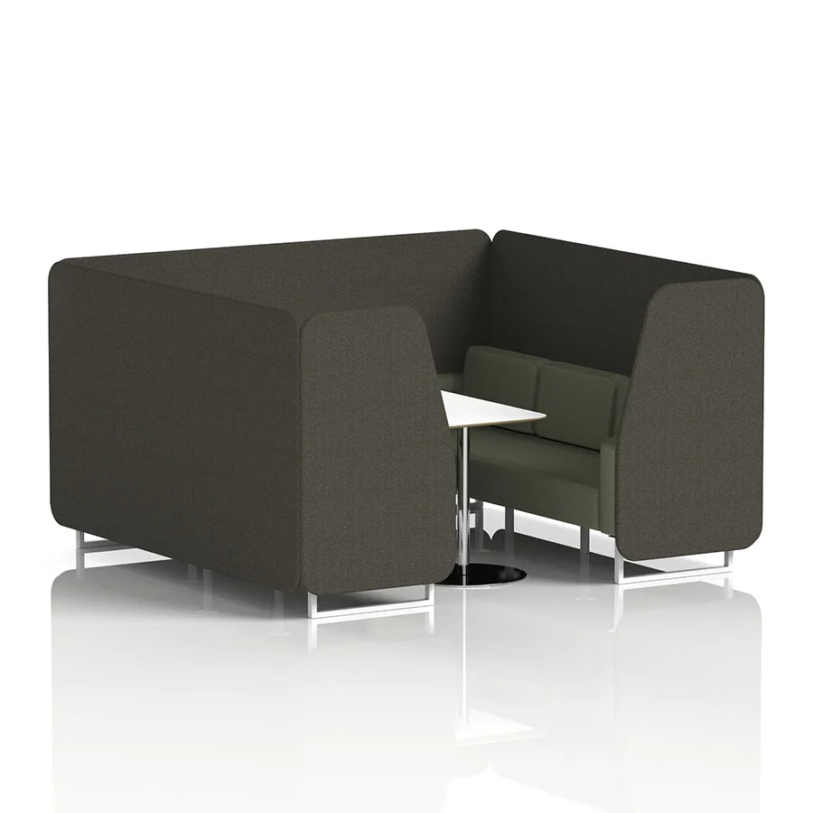Brixworth Booth in Two Tone - 6 Seater with White Table