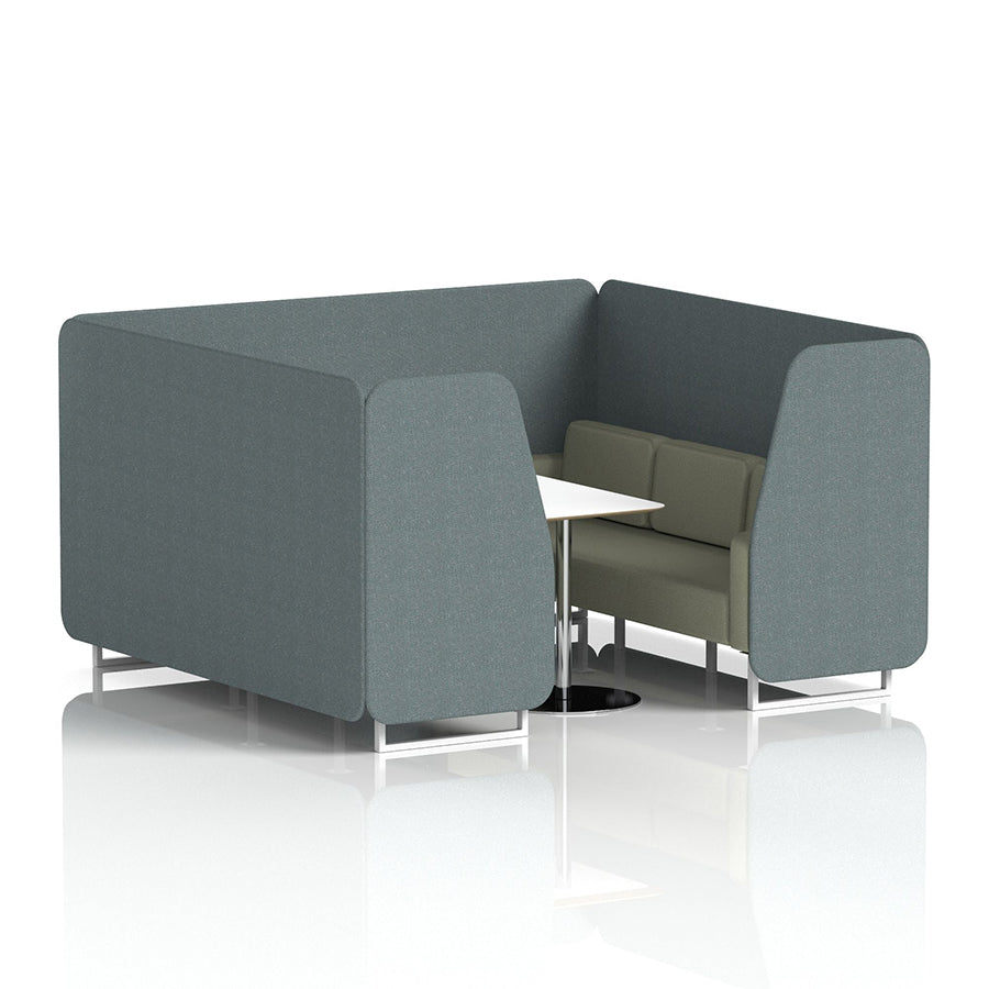 Brixworth Booth in Two Tone - 6 Seater with White Table