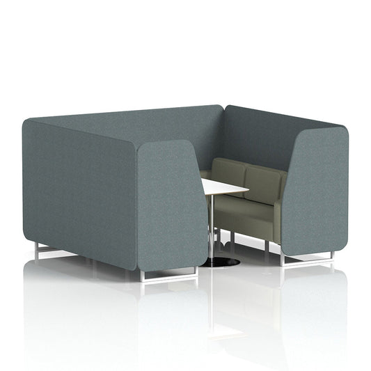 Brixworth Booth in Two Tone - 6 Seater with White Table