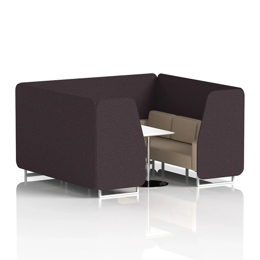 Brixworth Booth in Two Tone - 6 Seater with White Table