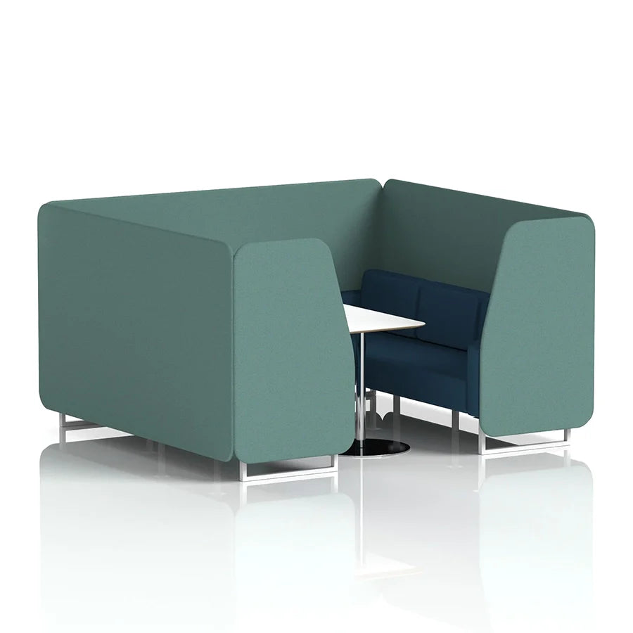 Brixworth Booth in Two Tone - 6 Seater with White Table