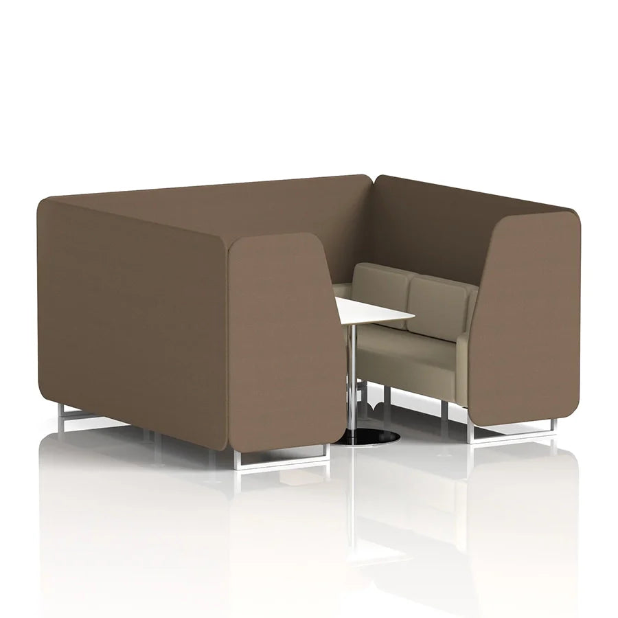 Brixworth Booth in Two Tone - 6 Seater with White Table