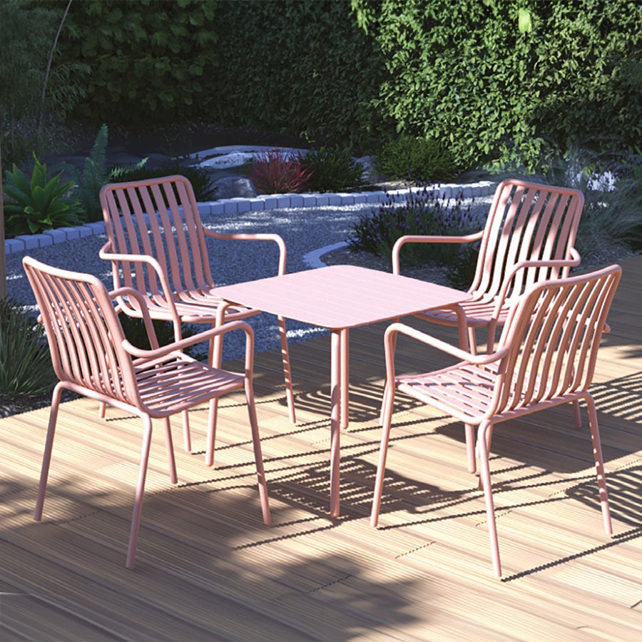 Breeze Aluminium Slatted Square Table