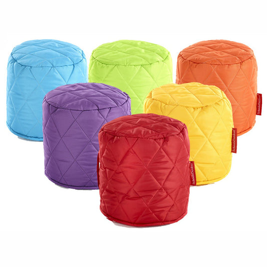 Small Outdoor Quilted Pouffes (Set Of 6)