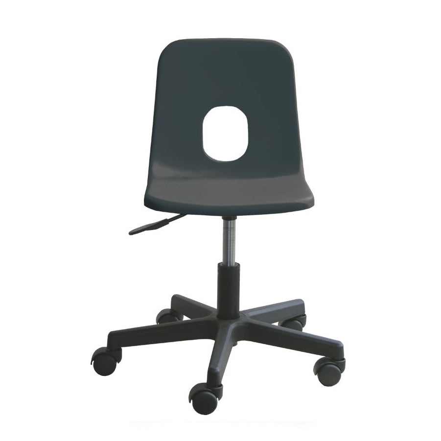Series E Poly Swivel Chair with Castors Black CS30300
