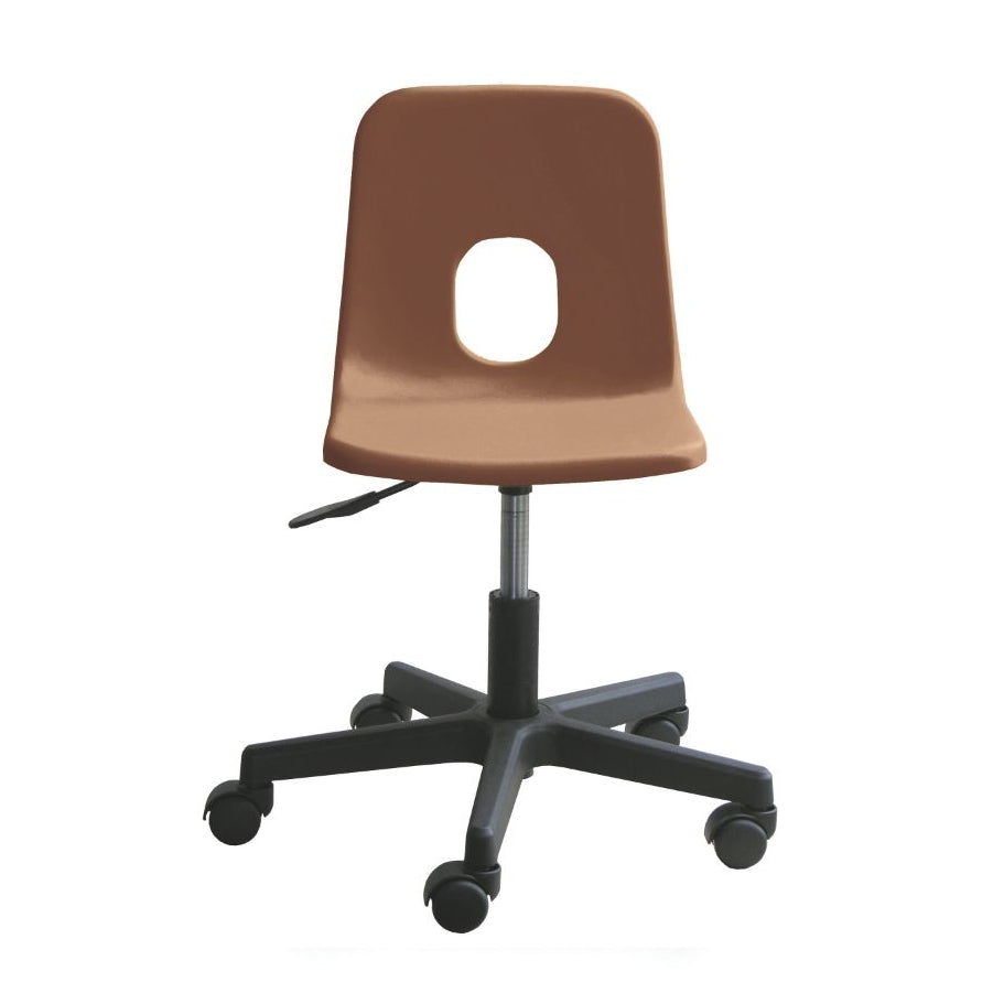 Series E Poly Swivel Chair with Castors Brown CS30300