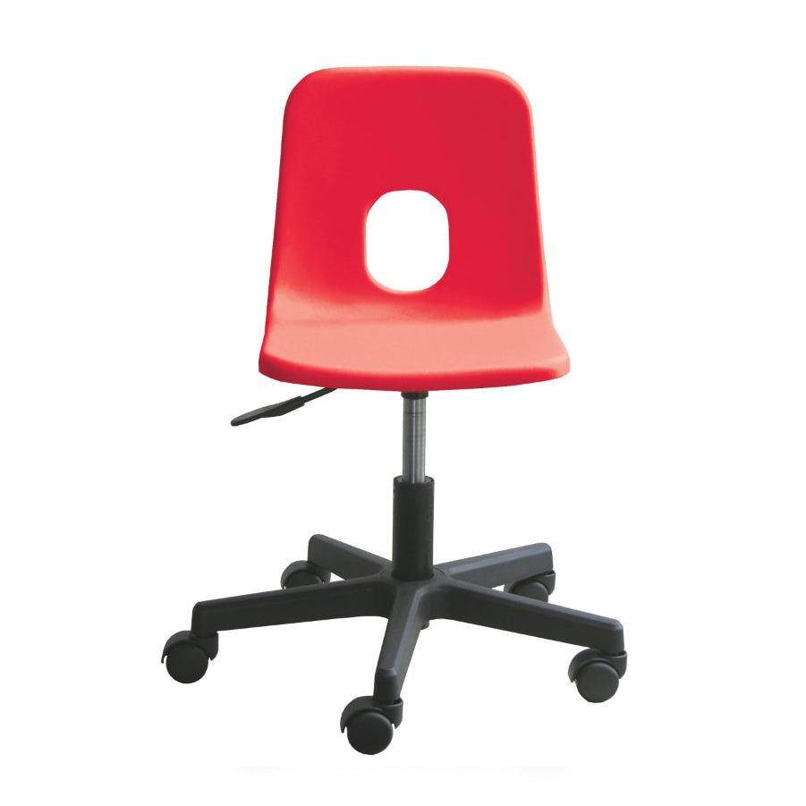 Series E Poly Swivel Chair with Castors Red CS30300