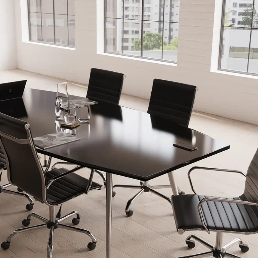 Nola Medium or High Back Black Faux Leather Office Chair