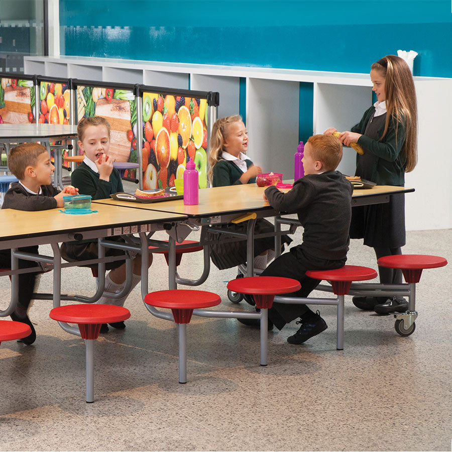 Rectangular Mobile Folding Table with 12 Seats