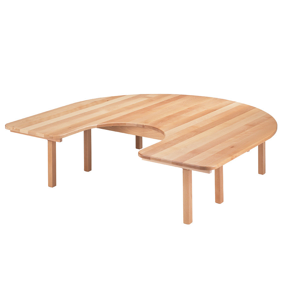 Beech Shaped Tables Horseshoe & 5 Heritage Beech Chairs