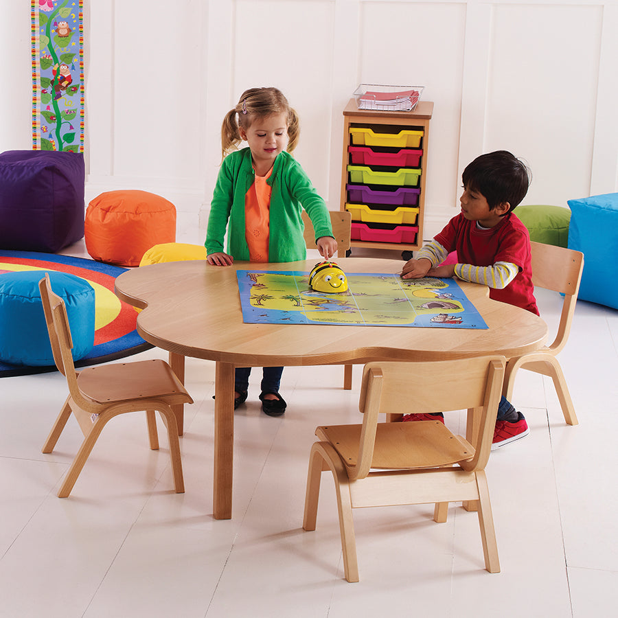 Beech Shaped Tables Flower & 4 Heritage Beech Chairs
