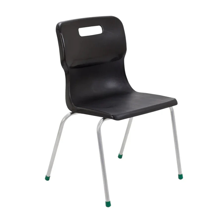 Titan 4 Leg Chair with Steel Frame and Black Polypropylene Seat Size Mark 5 SH430mm