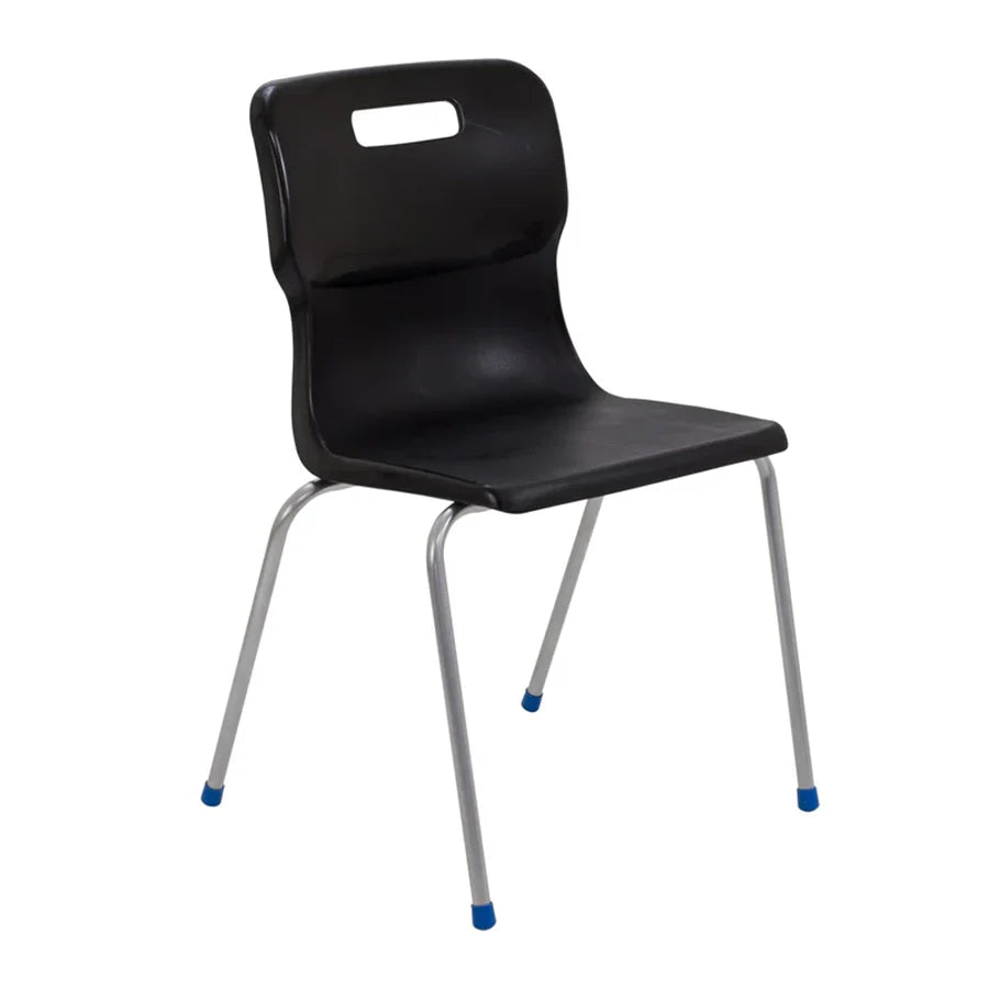 Titan 4 Leg Chair with Steel Frame and Black Polypropylene Seat Size Mark 6 SH460mm