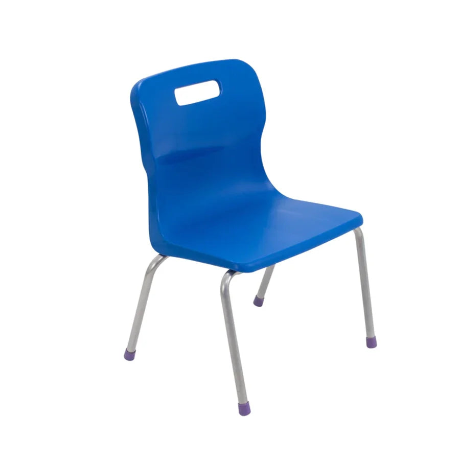 Titan 4 Leg Chair with Steel Frame and Blue Polypropylene Seat Size Mark 2 SH310mm