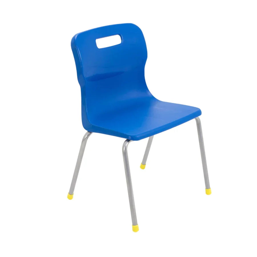 Titan 4 Leg Chair with Steel Frame and Blue Polypropylene Seat Size Mark 3 SH350mm