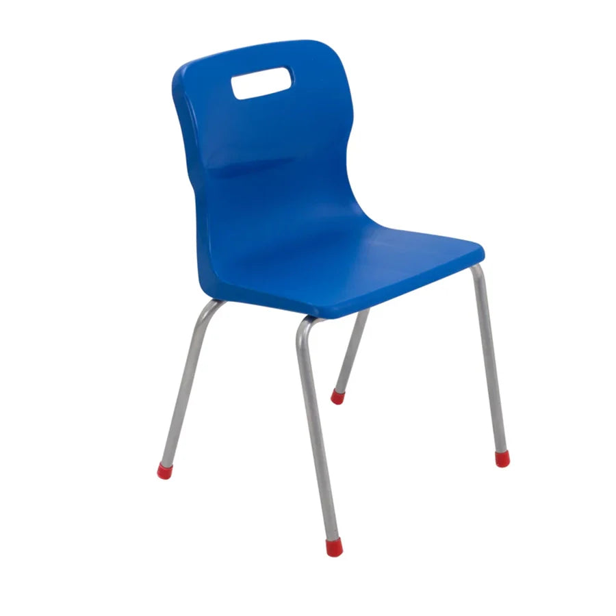 Titan 4 Leg Chair with Steel Frame and Blue Polypropylene Seat Size Mark 4 SH380mm