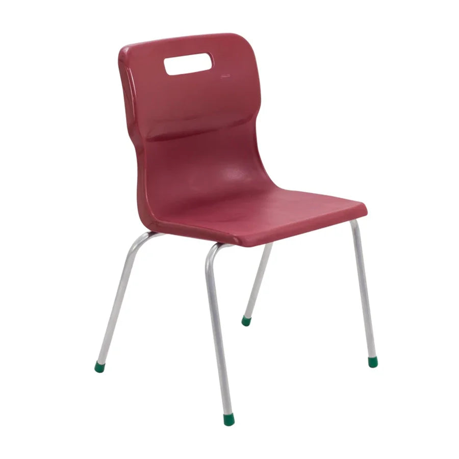 Titan 4 Leg Chair with Steel Frame and Burgundy Polypropylene Seat Size Mark 5 SH430mm
