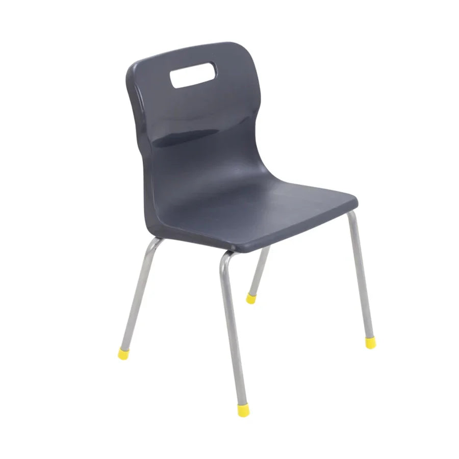 Titan 4 Leg Chair with Steel Frame and Charcoal Polypropylene Seat Size Mark 3 SH350mm