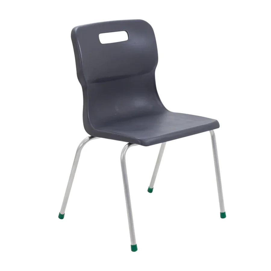Titan 4 Leg Chair with Steel Frame and Charcoal Polypropylene Seat Size Mark 5 SH430mm