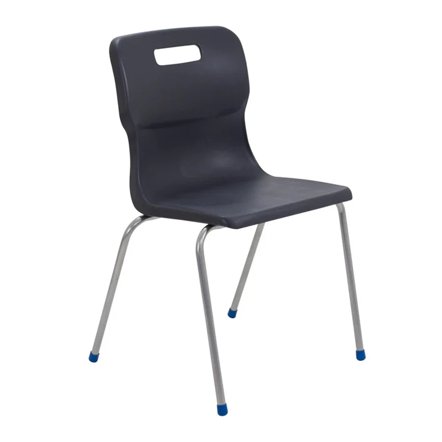 Titan 4 Leg Chair with Steel Frame and Charcoal Polypropylene Seat Size Mark 6 SH460mm