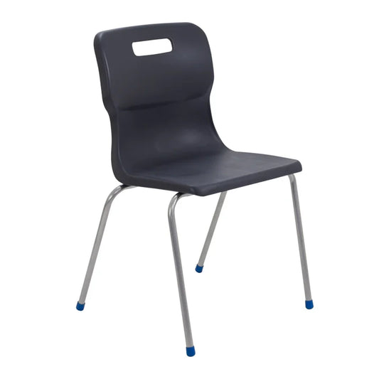 Titan 4 Leg Chair with Steel Frame and Charcoal Polypropylene Seat Size Mark 6 SH460mm