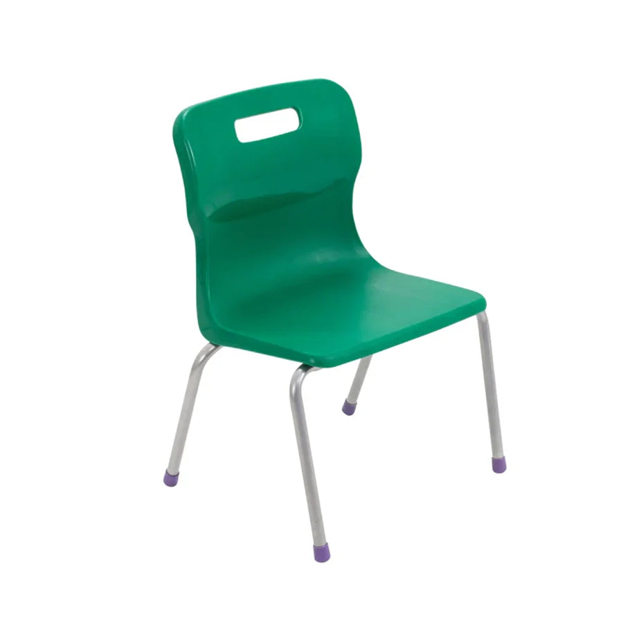 Titan 4 Leg Chair with Steel Frame and Green Polypropylene Seat Size Mark 2 SH310mm