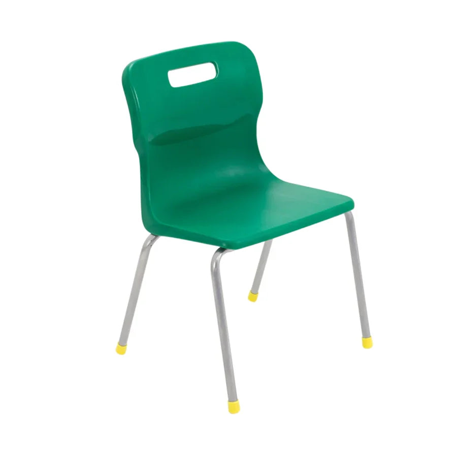 Titan 4 Leg Chair with Steel Frame and Green Polypropylene Seat Size Mark 3 SH350mm