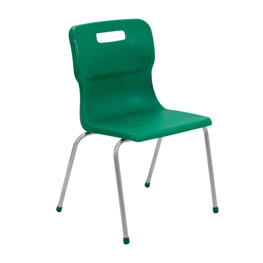 Titan 4 Leg Chair with Steel Frame and Green Polypropylene Seat Size Mark 5 SH430mm