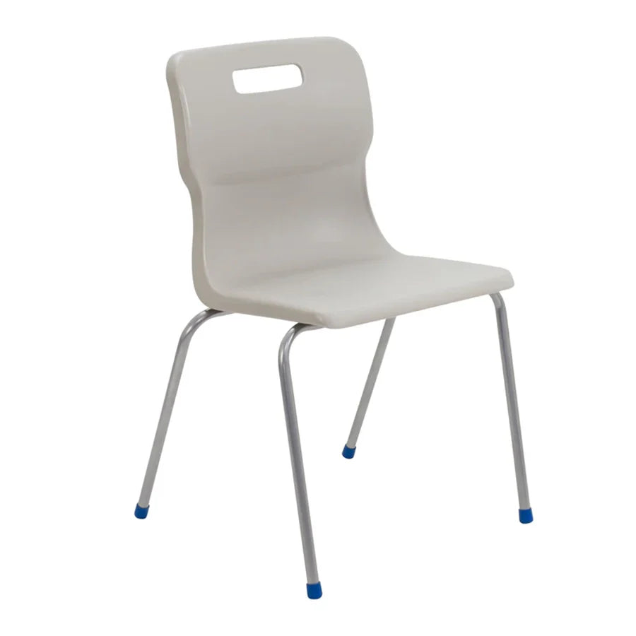 Titan 4 Leg Chair with Steel Frame and Grey Polypropylene Seat Size Mark 6 SH460mm