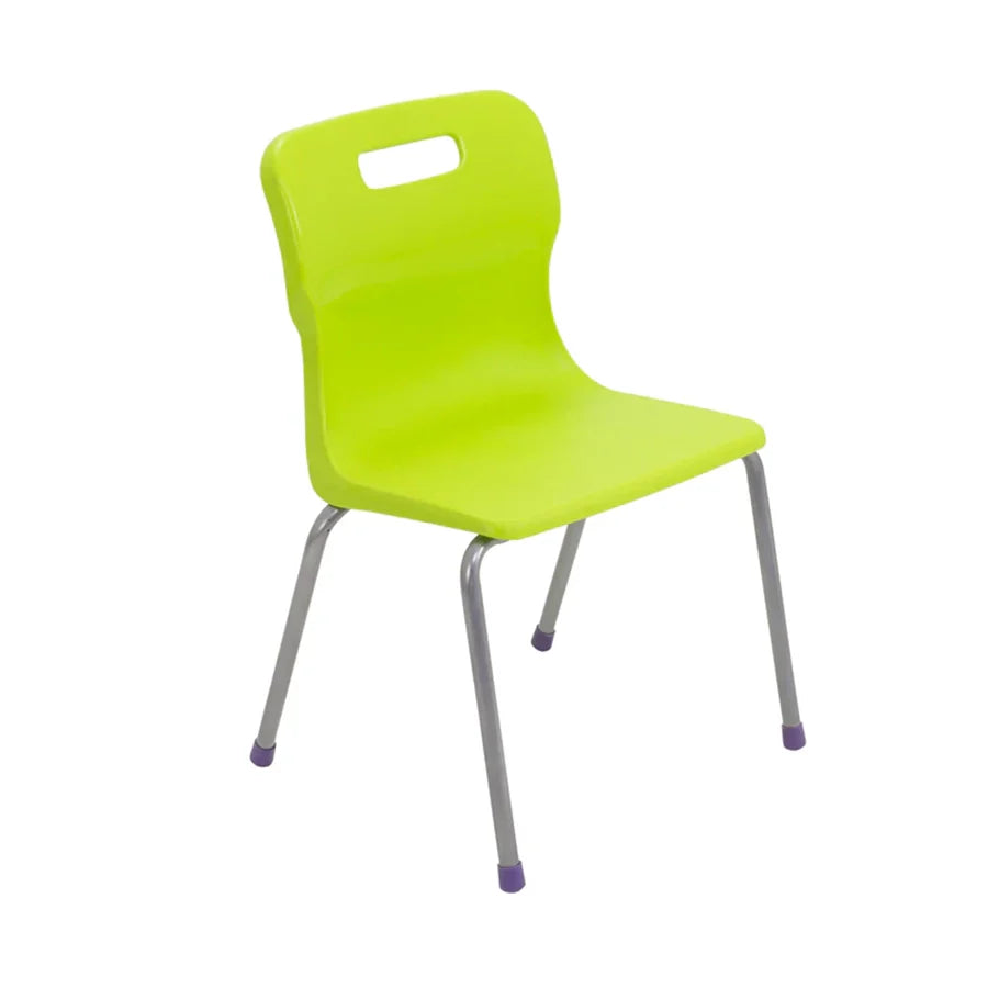 Titan 4 Leg Chair with Steel Frame and Lime Polypropylene Seat Size Mark 2 SH310mm